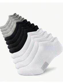 1/3/5/6/10 Pairs Minimalist Unisex Socks, Comfortable Casual All-Season Versatile Couple Short Socks - Multicolor - View 3
