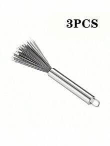 1pc Multipurpose Stainless Steel Long Handle Cleaning Brush, No Electricity Required, Suitable For Living Room, Bedroom, Bathroom, Kitchen, Furniture - Medium Strength Brush - Multicolor - View 8