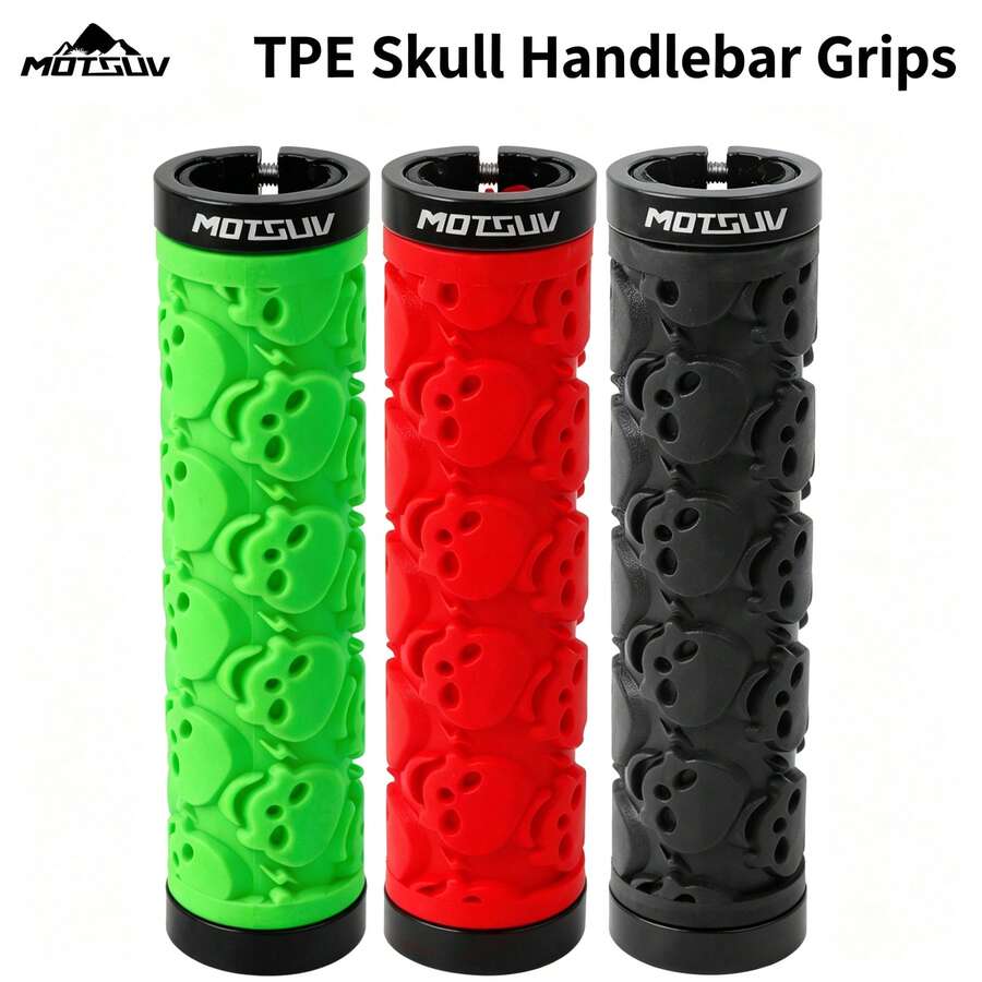 1 Pasang Grip Stang Sepeda Bermotif Tengkorak yang Dipersonalisasi. Grip dengan Kelembutan Sedang, Anti Selip dan Tahan Lama untuk Sepeda Gunung. Tipe Pengunci Satu Lingkaran. - MultiWarna - View 1