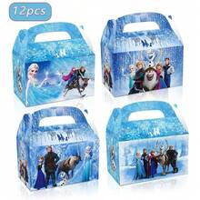 6/12/24pcs Princess Party Favor Boxes With Handles, Foldable Paper Treat Boxes Candy Boxes, Gift Boxes Goodies Boxes For Birthday, Shower, Wedding, Party Supplies Decorations,Princess Gift Box - Cartoon - View 5