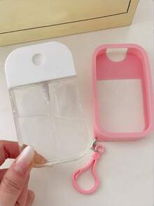 1pc 45/50ml Card Spray Bottle Portable Silicone Sleeve, Perfume Alcohol Dispenser Bottle Portable Travel Dispenser Bottle Silicone Sleeve - Pink - View 2