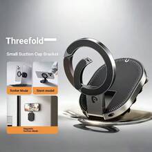 Magnetic Car Phone Holder For Computer Office, Multifunctional Suction Cup & Carabiner 3-In-1 Foldable 360° Rotating Portable Phone Stand - one-size - View 3