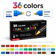1pc 6/8/12/24 Colors Washable & Wet-Wipe Liquid Chalk Markers, Suitable For Blackboard, Blackboard Sign, Whiteboard, LED Glass Window, First Day Of School - Multicolor - View 10