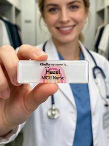 1/3/5pcs Customized Nurse Doctor Acrylic Name Badge, Intern Nurse Doctor Midwife Hospital Staff Pin, Hospital Employee Name Tag, Nurse Appreciation Gift Pin, Anniversary/Medical Party Souvenir - Multi-color (Rainbow) - View 5