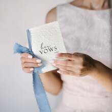 Engrowtic 2 Set Wedding Vow Books With Ribbons 5.5"X 4" His And Hers Vow Books Hand Torn Edge With Envelope Wax Seal Wedding Keepsake Gift For Bride Groom Newly Engaged Couple(Blue) - ColorA - View 6