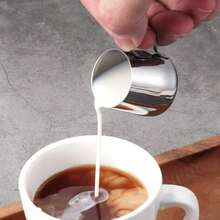 Stainless Steel Mini Milk Pitcher With Pointed Spout, Latte Art Cup, Small Milk Jug, Coffee Milk Cup, Coffee Tool - Silver - View 7