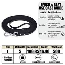 Bio-Polyester Long Dog Training Leash, Quick-Dry Stain-Resistant Pet Lead With Comfortable Handle, Suitable For Small, Medium, Large Dogs For Beach, Lake, Hiking, Camping - Multicolor - View 15
