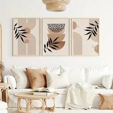 Minimalist Bohemian Wall Art Trio - Black And White Abstract Botanical Prints, Unframed , Create A Zen Gallery Wall For Bedroom, Office, Or Living Room - A - View 5