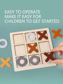 Wooden Chess Toys For Children's Puzzle Game XO Double Play Parent-Child Interaction Recommends Traditional Desktop Chess - 彩色 - 查看 3