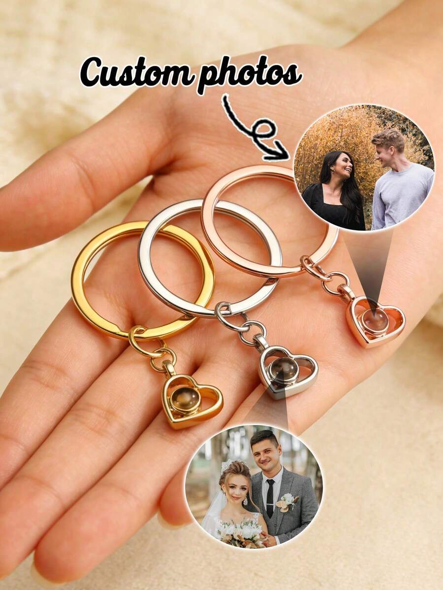 Customized Photo Personalized Cute Pet Paw Print Projection Photo Keychain Paw-Shaped Pendant Commemorative Style, Built-In Commemorative Photo, Suitable For Halloween, Christmas, Surprise Accessory Gift Carrying Beautiful Memories - Multicolor-style 1 - View 1