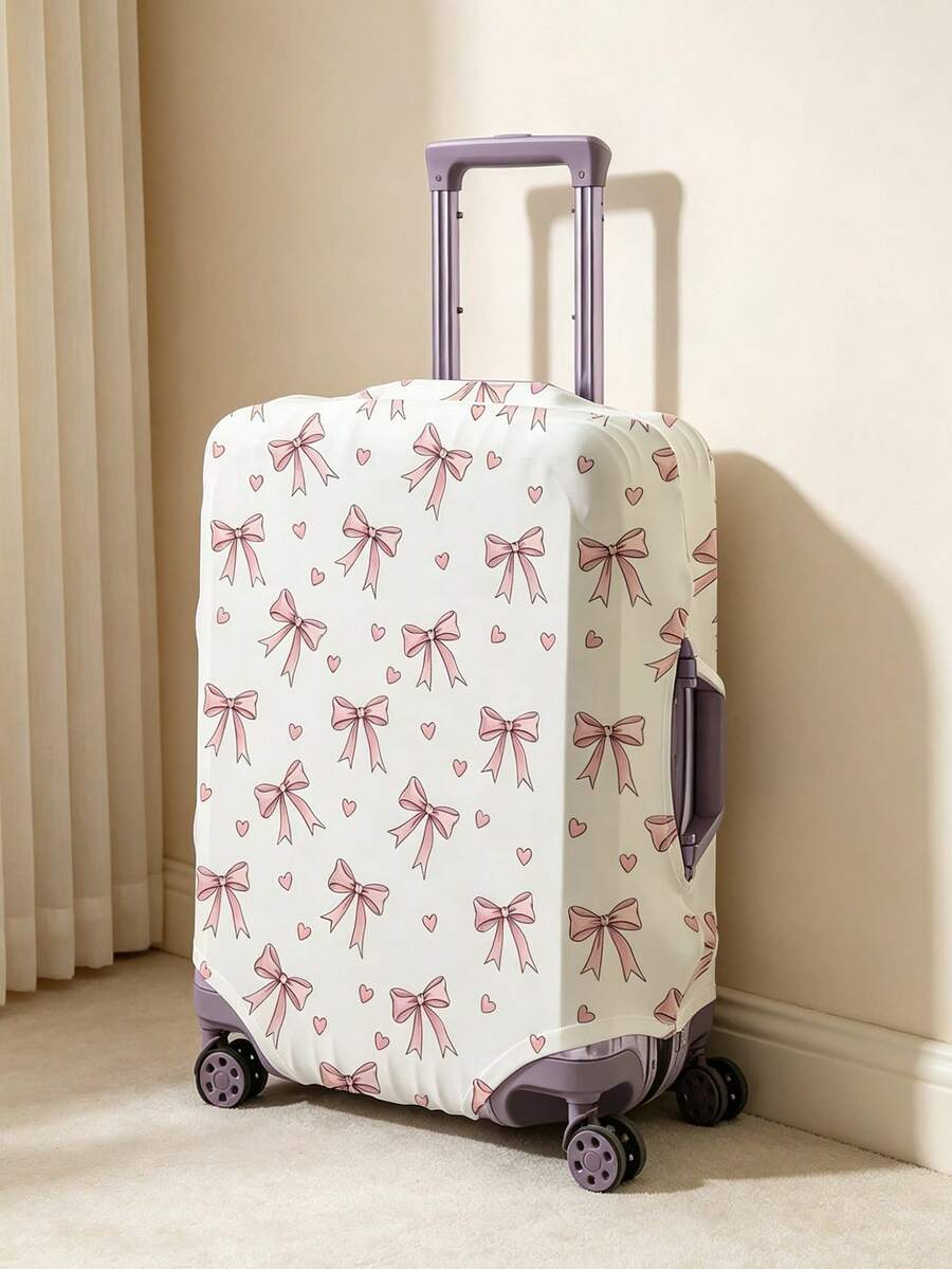 Elastic Luggage Cover, Thick Wear-Resistant Bow Print Pattern, Large Size Travel Suitcase Dust Cover - Multicolor - View 1