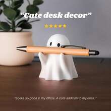Cute Ghost Pen Holder, Creative Desktop Pen Stand, Resin Ghost Shaped Pen Organizer, Fun Office Desk Decor, Suitable For Home, School, Office As Halloween Surprise Gift - Multiple Styles - View 3