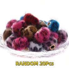 20pcs Leopard Plush Fabric Covered Large Hole Beads, Spacer Beads For DIY Phone Straps, Pen Beads, Autumn/Winter - Multicolor - View 15