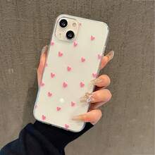 Funda para teléfono con diseño de corazón, adecuada para Apple  16 15 14 13 12 11 XS XR X 8 7 Mini Plus Pro Max SE Series, regalo de Halloween, regalo de Pascua, para novia, novio, amigos o para ti mismo. - transparente - Ver 2