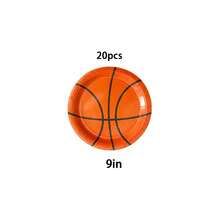 10/20/40Pcs,Basketball Themed Disposable Tableware Including 9Inch & 7 Nch Basketball Printed Paper Plates & Hoop Printed Napkins,Sports Party Basketball Line Plates Goal Napkins For Birthday,Game Day Tailgate & Sports Event Decor. - Multicolor - View 12