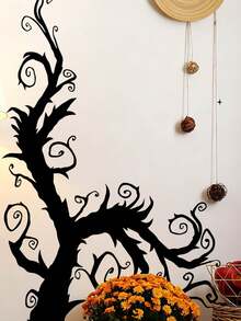 3 Styles Halloween Wall Decals Hanging Skeleton Spider / Multi-Size Hanging Spider / Dark Withered Tree Silhouette Optional PVC Removable Self-Adhesive Suitable For Ceiling Door Frame Wall Corner Glass Escape Room Window Party Atmosphere Holiday Decoration Stickers - Wall Stickers - View 10