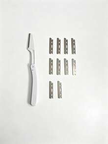 11pcs Women's Facial Razor & Dermaplaning Tool (Peach Fuzz Remover), Foldable Portable Travel Set - Multicolor - View 10