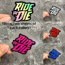 5pcs "RIDE OR DIE" Bicycle Stickers, Waterproof PET Material, Scratch-Resistant, Vibrant Colors, Can Decorate Bicycle Frame, Suitable For Road Bikes, Bicycles, Mountain Bikes, Cycling Decoration Accessories, Ideal Choice For DIY Enthusiasts And Cycling Lovers. - Multicolor - View 18
