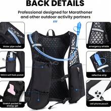 Hydration Running Vest Backpack For Men & Women - Breathable,Lightweight, Running Cycling Hiking Race Hydration Backpack - Black - View 5