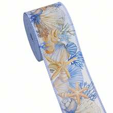 Cinta de sobrehilado azul, tema fresco y nítido, accesorio decorativo de cinta para manualidades de lazos y coronas DIY - Multicolor - Ver 10