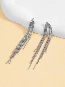 1 Pair Minimalist Elegant Fashion Long Chain Tassel Stud Earrings For ...