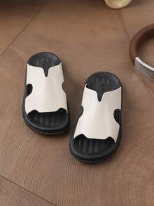 Dép lê trẻ em unisex cho bé tập đi và trẻ lớn, màu trơn, mùa hè, đi ngoài trời, thiết kế rỗng chống trượt, đế mềm, dùng trong nhà, phòng tắm, đi biển, phong cách thường ngày đa năng - Màu be - Xem 4