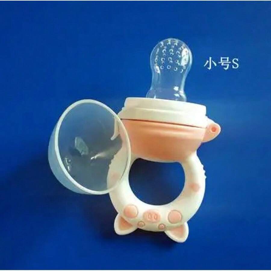Contenedor de comida para bebés, juego de vajilla para bebés, caja de almacenamiento de comida para recién nacidos, palito para triturar alimentos, cuchara para puré de frutas, bolsa de comi - Rosa Blanco S - Ver 1