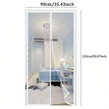 Thickened Magnetic Screen Door Self-Closing Panel - No Drilling Installation, Suitable For Insect Protection, Tear-Resistant Mesh, Magnetic Closure For Sliding Doors, Pets, Easy To Assemble - Magnetic Screen Door - White, Easy Installation, Strong Magnetic, Breathable And Durable Fiberglass, Pet-Tested, Hands-Free Entry, Magnetic Closure Insect Protection, Suitable For Bedroom, Kitchen, Living Room, Dining Room And Balcony - White - View 4