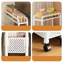 5.12 Inch Narrow Space-Saving Storage Cabinet, 3-Tier Durable Plastic Independent Storage Rack With Wheels, Matte Black & White Design, Suitable For Bathroom, Kitchen, Living Room, Easy Assembly, Load Capacity Up To 13.61KG, Vertical Compact Storage Rack - View 6