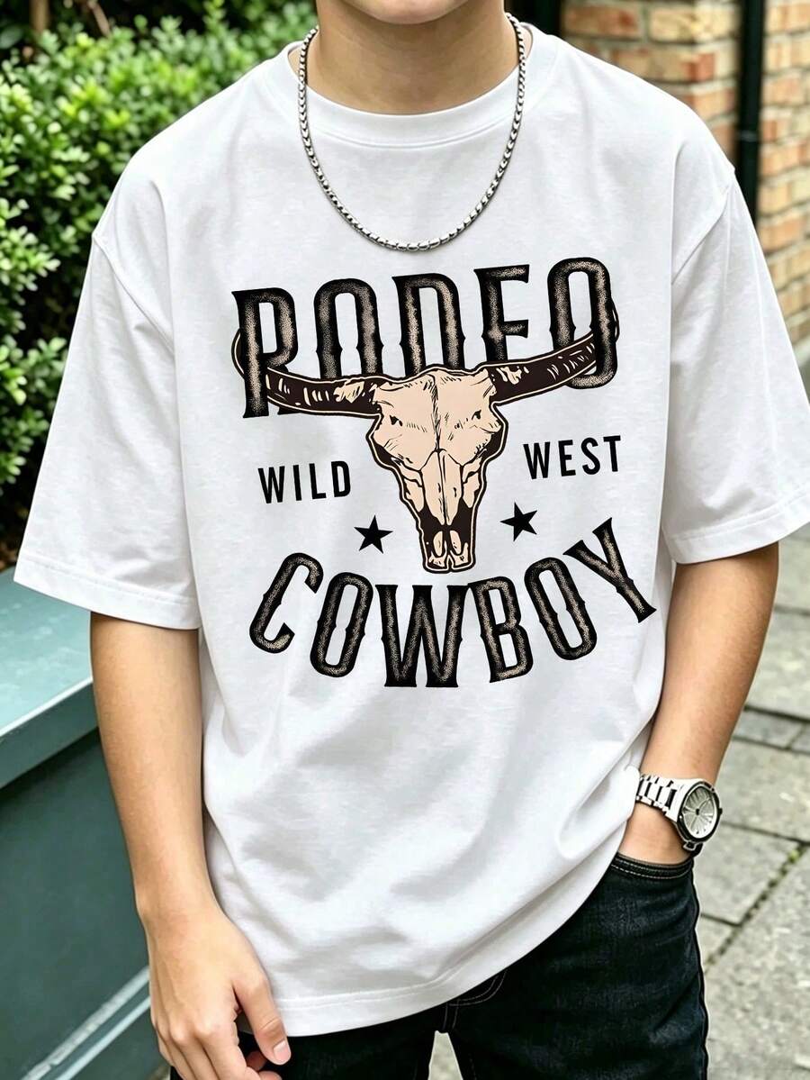 Homme Unisex Pentagram Tee, 100% Cotton Spring Summer Novelty Ideal For Casual Look Gift - 白色 - 查看 1