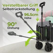 Mini Folding Bollerwagen Small 100KG - Black - View 6