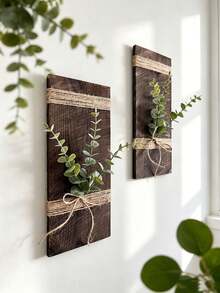 Wooden Wall Decoration: Rural Farmhouse Hanging, Wooden Creative Entrance Wall Decoration - Multicolor - View 5