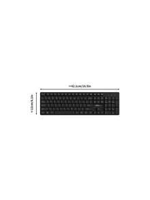 Keyboard Nirkabel Lenovo dengan 104 Tombol, Keyboard Kantor Ukuran Penuh 2.4G dengan Tombol Numerik, Keyboard Slim dengan Tutup Tombol Cokelat untuk Laptop dan Desktop PC - View 8