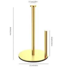 1pc Kitchen Paper Towel Holder, Kitchen Paper Roll, Countertop Paper Roll Dispenser, Stainless Steel Kitchen Paper Towel Holder With Weighted Base, Heavy Duty Countertop Storage Rack, Suitable For Paper Towels, Facial Tissues - Multicolor - View 10