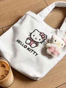 SANRIO 1pc Large Capacity Tote Bag - Durable Zipper Shoulder Bag, Suitable For Women | Perfect For Shopping And Daily Use, Canvas Tote Bag, Versatile Women's Handbag, With Zipper, Crossbody, With Compartments, Suitable For Work Occasions - View 5