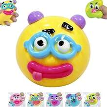 WPETLE 1pc Squeeze-Resistant Stretchable DIY Expression Face Ball Soft Rubber Mood Irritability Soothing Hand Flexibility Training Interactive Novelty Style Squishy Toys Moldable Fidget Ball For Desktop Ornament Home Casual Play Party Favor - Multicolor - View 1