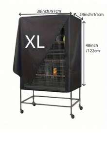 1pc Waterproof UV-Resistant Bird Cage Cover, Durable Washable, Windproof, Suitable For Parrots And Small Pet Birds. Oxford Cloth Bird Cage Cover With Light-Blocking And Breathable Functions. Waterproof Dust-Proof, Pet Bird Cage Night Cover. - View 10
