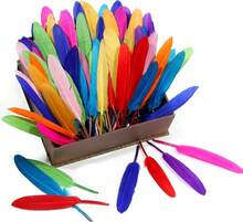 FeelfunFeather 120pcs Mix Colur Goose Cochettes Feather 4-6 Inch 10-15cm Bulk Natural For Wedding Party Halloween Decorations DIY Cosplay Gothic Costumes Crafts - ColorT - View 4