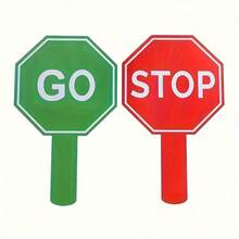 1pc GO/STOP Learning Sign Handheld Teaching Prop, Suitable For Students And Educators, Very Practical Teaching Tool, Double-Sided PVC Handheld Response Card, Applicable For Teacher Classroom Tools, Fun Home Games And Interactive Learning Activities - Sign - View 7