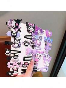 Sanrio 14/28pcs Kuromi Hair Clips, Short Bangs, Exquisite Multi-Purpose Kuromi Bathroom Hair Accessories, Multi-Functional Bangs Clips, Cosplay Stage Performance Cartoon Hair Accessories, Suitable For Valentine's Day, Wedding, Travel Accessories, Birthday Gifts, Dance, Holiday Party (Some Accessories May Be Random) - Multicolor - View 6