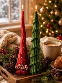 Tall Gnome Christmas Tree 2-Piece Silicone Mold For Candle, Resin, Plaster DIY Christmas Decoration Holiday Gift Handmade Mold - Christmas Silicone Mold - View 9