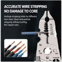 Foldable 12-In-1 Multi-Function Wire Stripper, Electrician's Dedicated Crimping, Winding, Cutting, Pulling Pliers For Home Circuit Repair, Portable - View 1