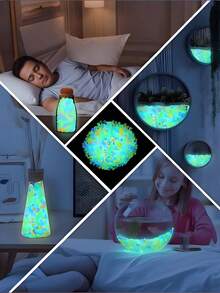 600/400/200/100pcs New Glow-In-The-Dark Stones, Colorful Resin Stones, Suitable For Garden, Lawn, Aquarium, Wedding And Night Decoration, Activated In Darkness, Plastic Material, Suitable For Multiple Occasions - A - View 6