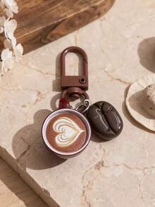 1pc Cute Coffee Bean Keychain For Women, Realistic Coffee Bean, Mini Coffee Cup Keychain, Bag Charm - Multicolor - View 1