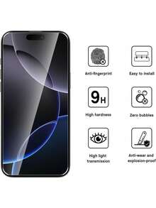 2片裝 9D 保護玻璃，相容於 17 Pro Max/Air/16/16e/16 Pro Max/15/14/11/13/12/11 Pro Max/Plus/XS Max/X/XR - 2 PCS - 查看 4