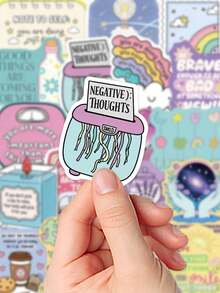 50pcs Cartoon Inspirational Stickers For Scrapbooking, Laptop, Luggage, Water Bottle, Phone Case DIY Decoration School Supplies - 50pcs - View 4