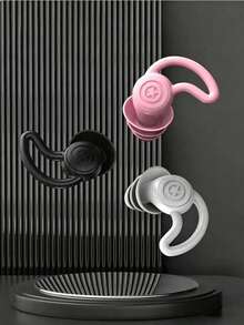 2pcs White Silicone Earplugs, Waterproof For Swimming, Sleeping, Diving, Surfing, Soft And Comfortable Ear Protection - Three Floors - View 3