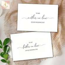 2pcs,His Refined Two-Pack Wedding Greeting Card Set With Stylish Script Lettering Dedicated To Mother-In-Law And Father-In-Law, Thick Blank Interior Paper For Writing Sincere Appreciation Words, - One Size Fits All - View 2