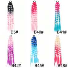 - Set de 2 piezas de extensiones de cabello sintético degradado de 24 pulgadas, con banda elástica de fijación para mujeres, adecuado para fiestas de cumpleaños y peinados festivos, accesorio de cabello tipo peluca. - S4/30 - Ver 7
