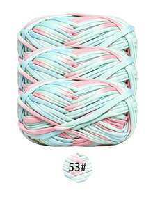 3pcs Polyester Satin Ribbon, Approx. 300g, Multicolor Mixed Soft Yarn Fabric - For DIY Crochet Slippers, Bags, Storage Basket (Assorted Package Design) - Multicolor - View 29